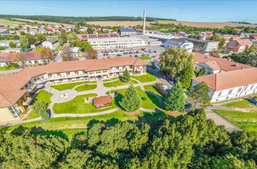 Letecký záběr na areál DOZP